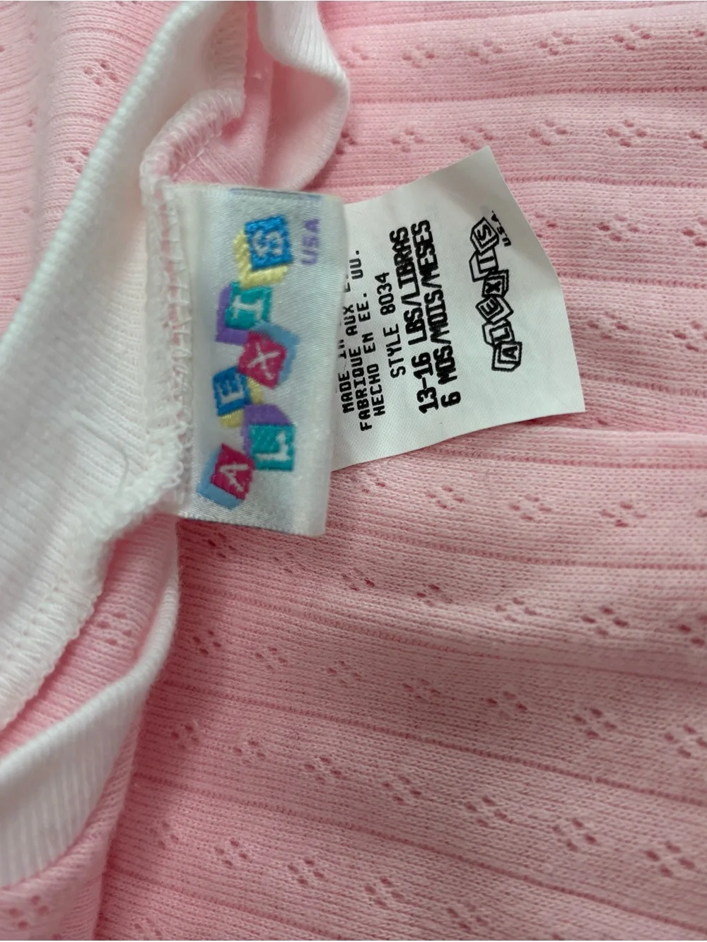Vintage 90’s Absorba Pink Knit Baby Footie One-Piece with‎ Embroidery